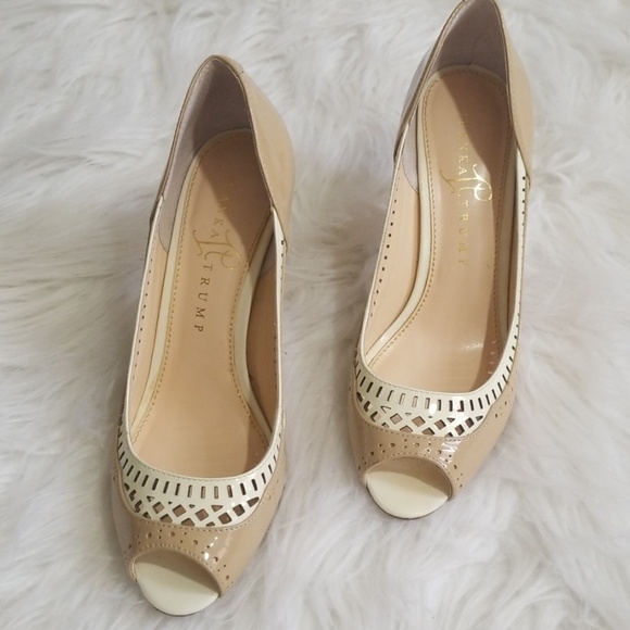 Ivanka Trump Shoes - Ivanka Trump patent leather peep toe heels Siz 6.5